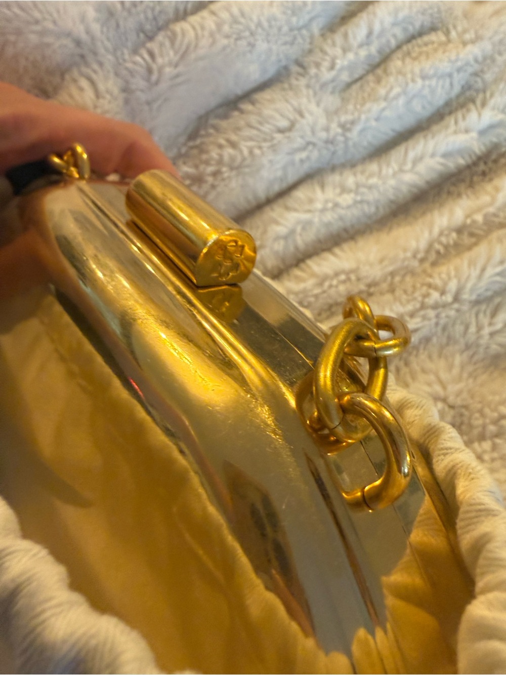 Simkhai Sol Clutch Handbag In Gold with original dust bag - Picture 7 of 7